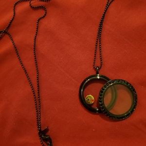 Black locket necklace